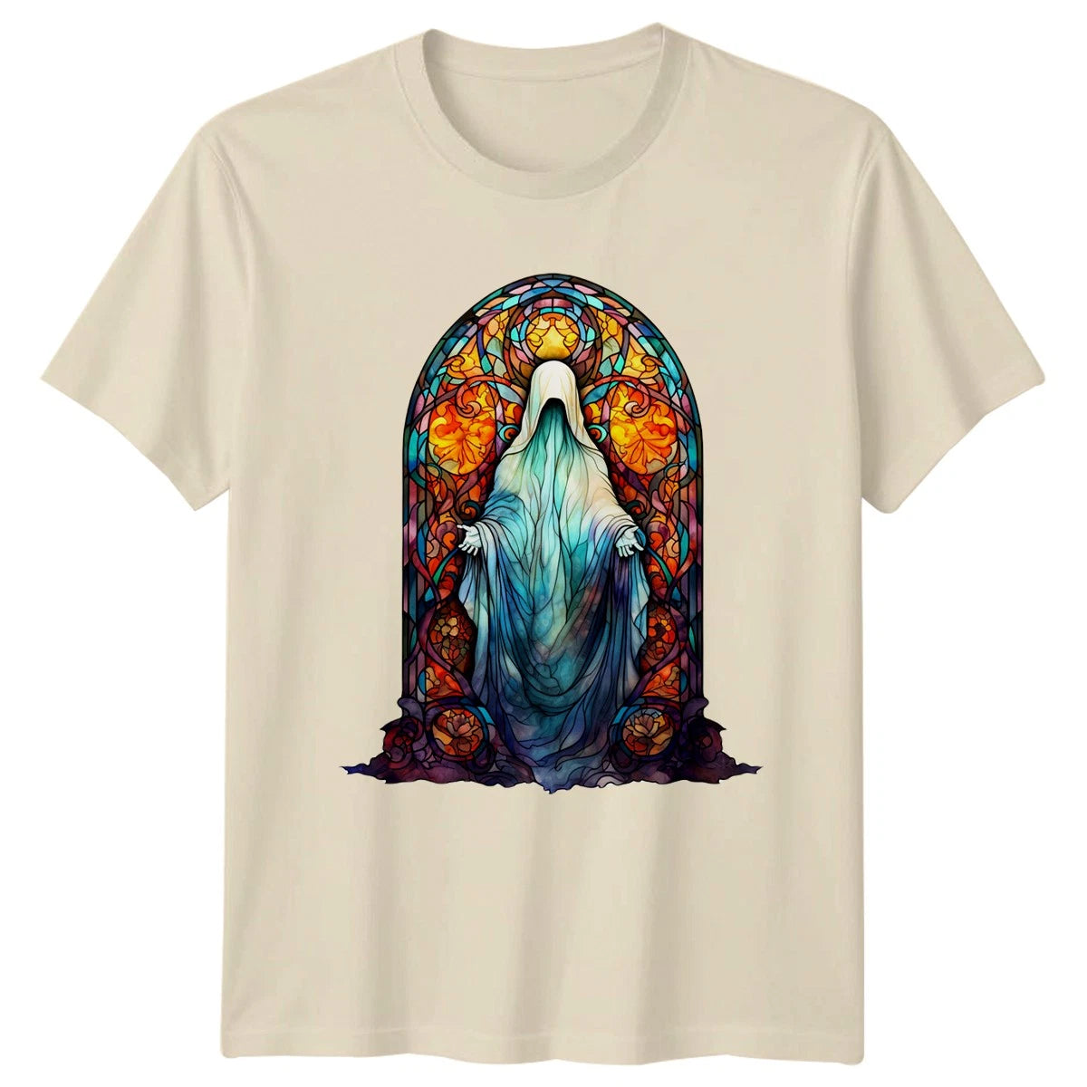 Stained Glass Ghost T-Shirt Halloween Gift For Him And Her