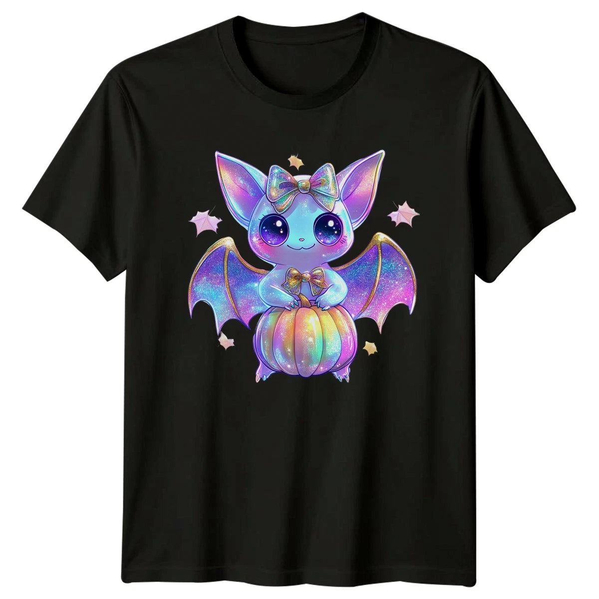 Cute Bat Pumpkin Halloween Holidays Mens T-Shirt Womens Tee Graphic Unisex