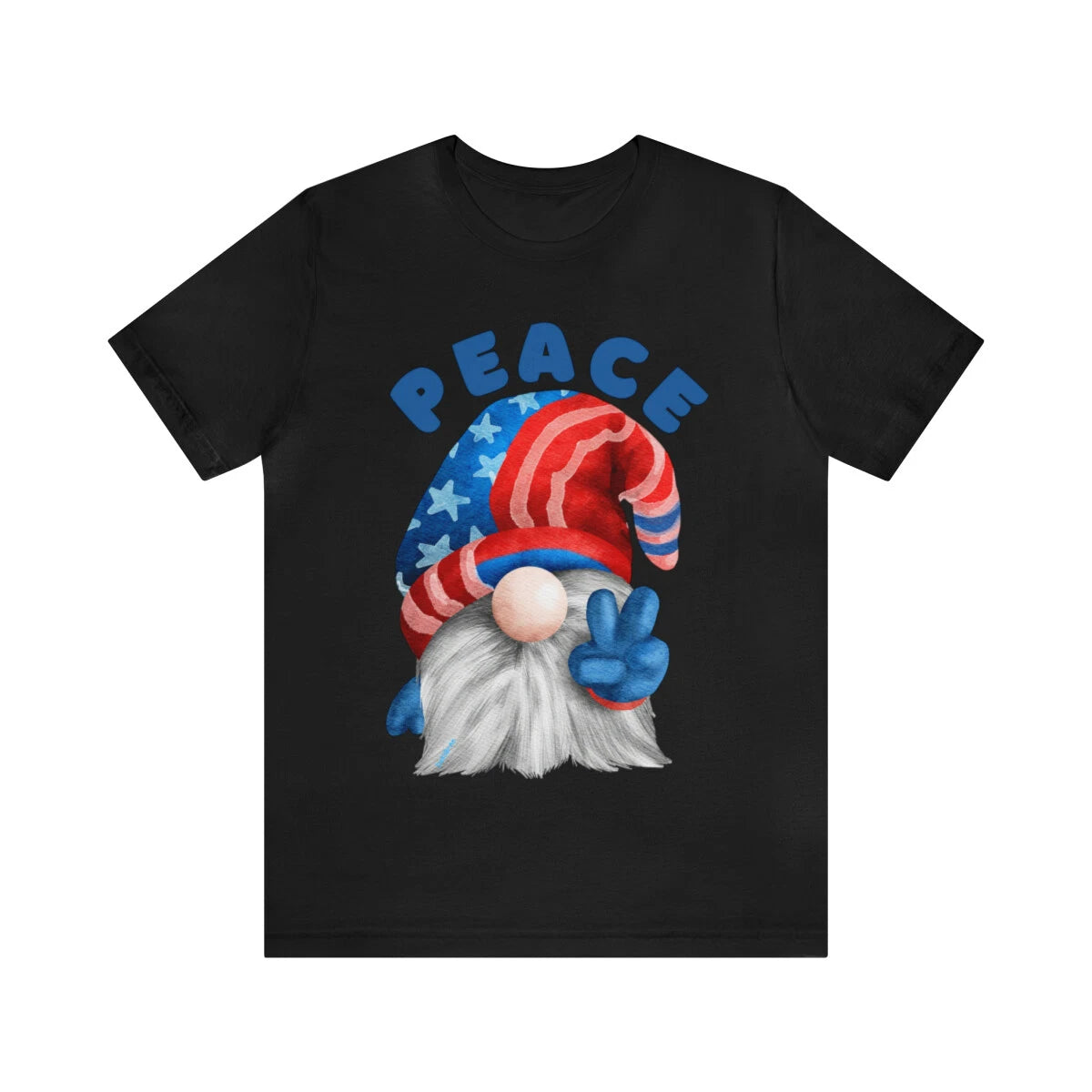 Peace Out Red White Blue Gnome Hot Custom Graphic Design Unisex Jersey Tee