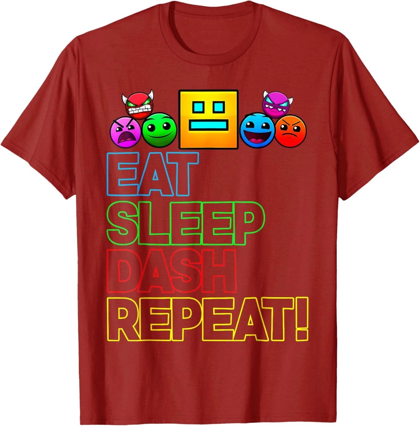 Eat Sleep Dash Repeat Video Game Geometry Video Gamer Lover T-Shirt