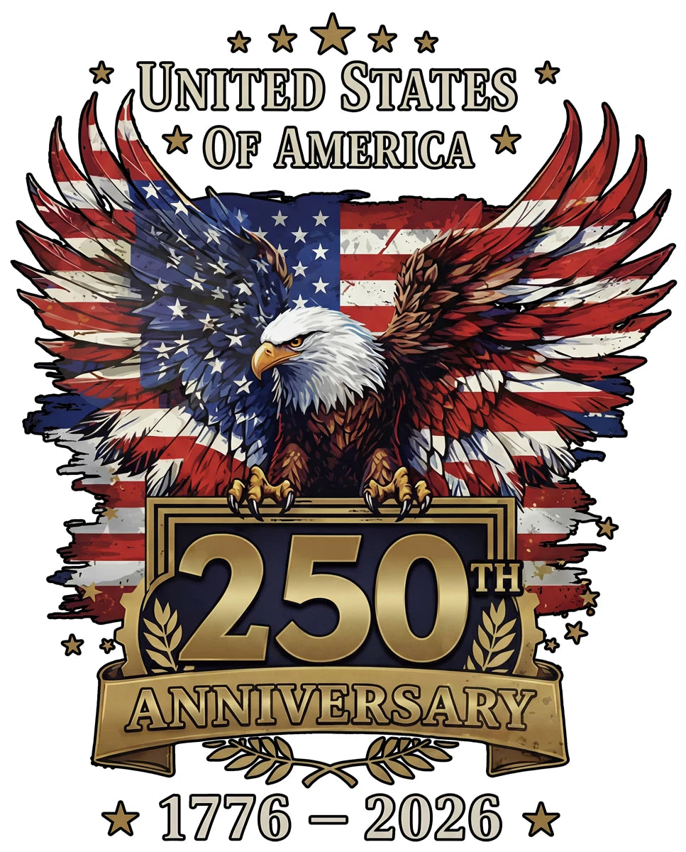 UNITED STATES 250th Anniversary 1776-2026 IRON ON HEAT TRANSFER PERSONALIZE LOT
