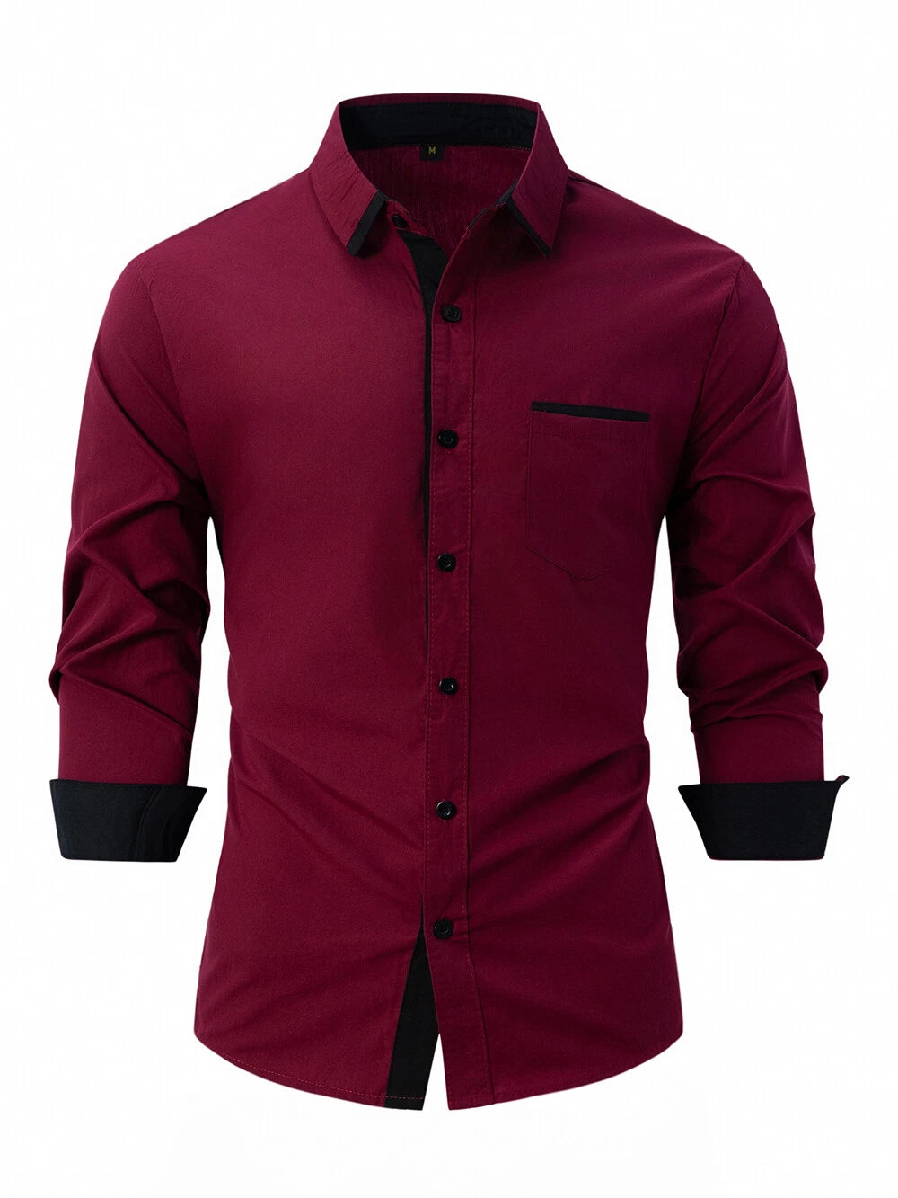 Men's Long Sleeve Business Shirt Casual Slim Shirts Button Down Tops Blouse