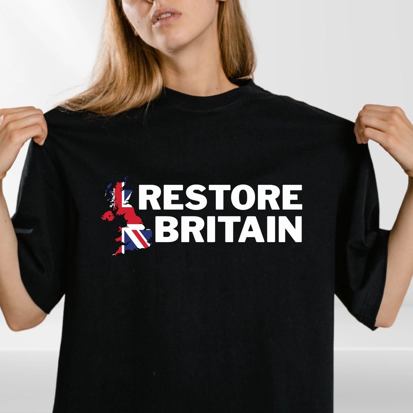 Restore Britain T Shirt Rupert Lowe Politics Patriot British Anti Labour Top Tee