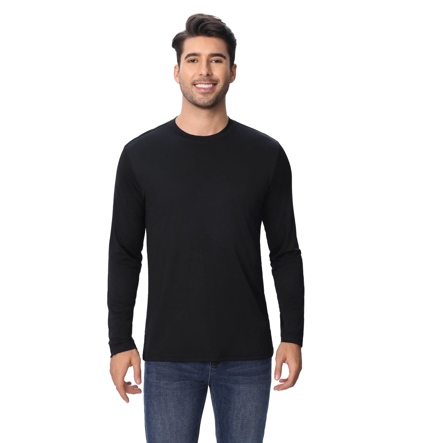 Zfeel Men's Pure Dry Fit 100 Poly Long Sleeves Assorted Color Shirt, Single Pack
