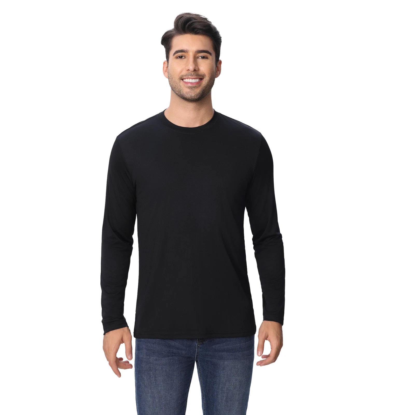 Zfeel Men's Pure Dry Fit 100 Poly Long Sleeves Assorted Color Shirt, Single Pack