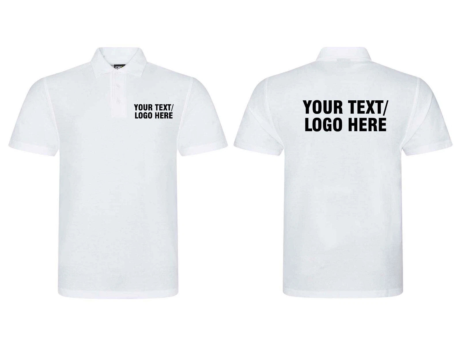 Personalised Polo Shirt Printed Your Text Logo Here Short Sleeve Workwear T Tops