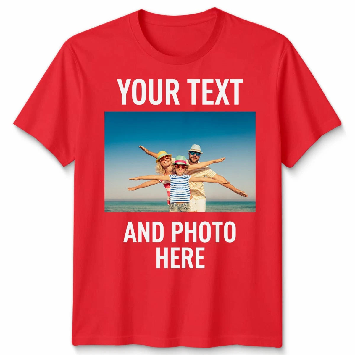 Personalised Unisex T Shirt Custom Print Tee Your Own Photo/Design And Text