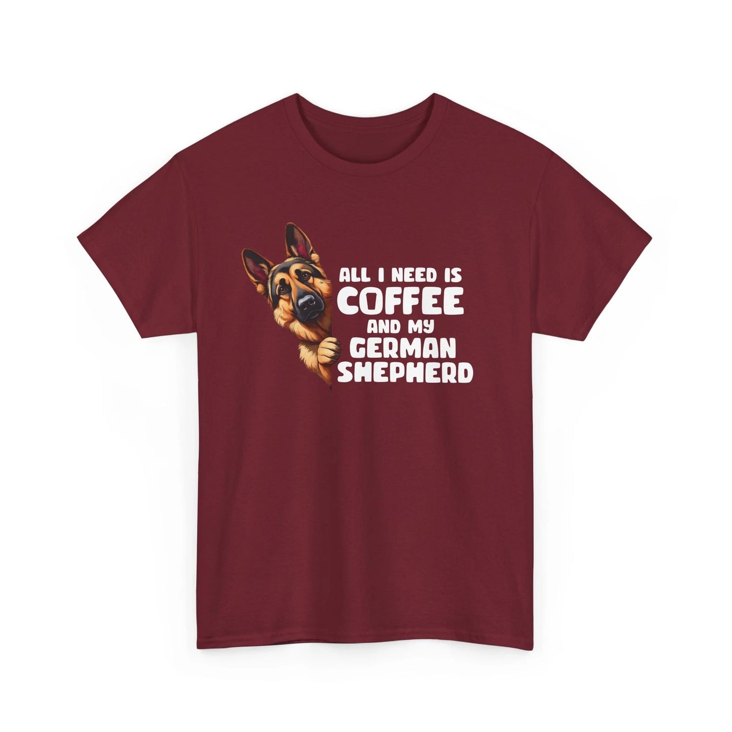 German Shepherd and Coffee, German Shepherd Dog Tee,  Dog Lovers T-shirt Gift