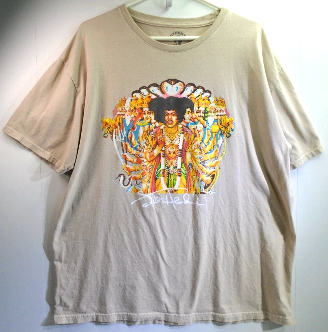 Authentic Hendrix AXIS BOLD AS LOVE T-Shirt LARGE Jimi Hendrix Experience Tan