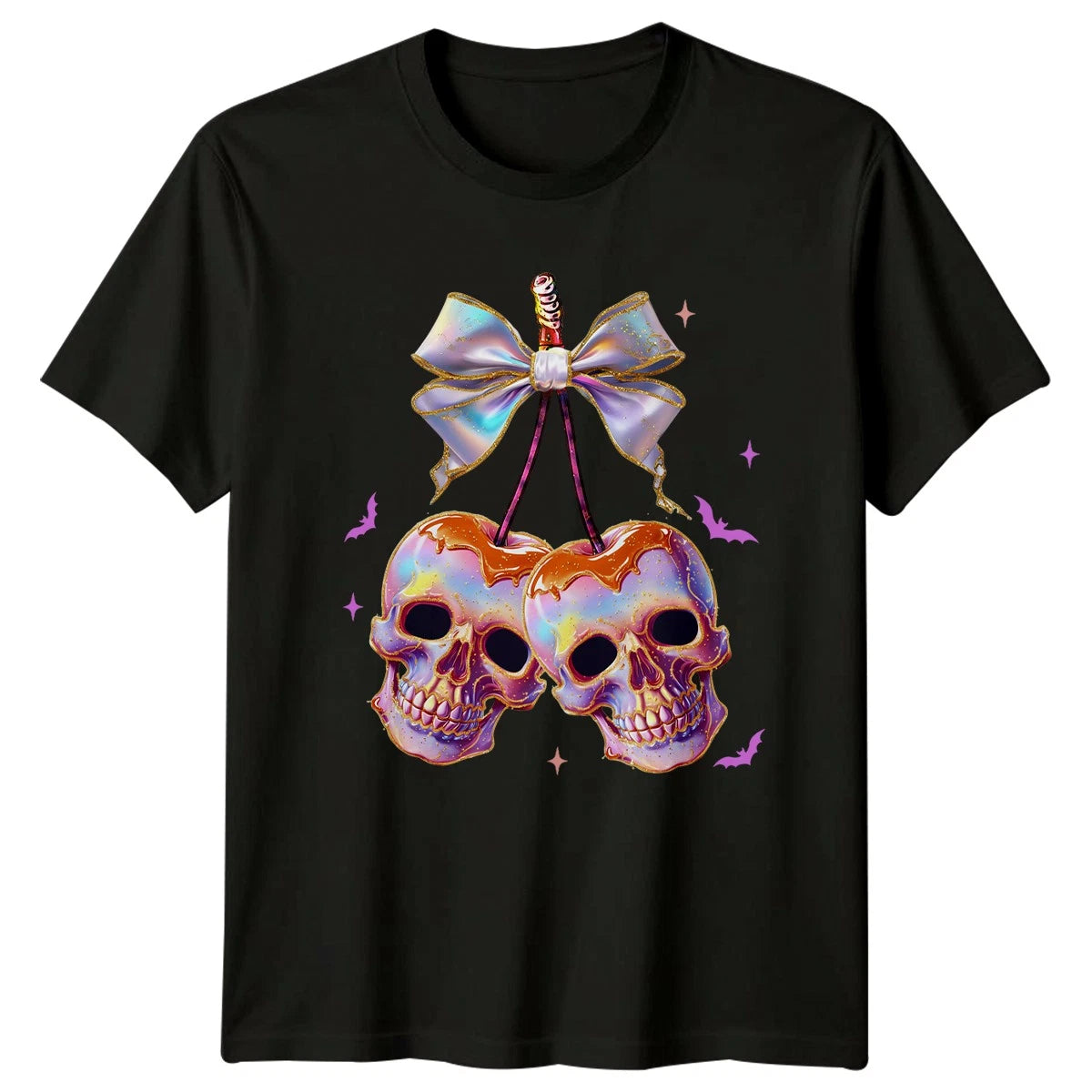 Pastel Skull Cherries Halloween Pastel Skulls Mens Womens Graphic Unisex Tee