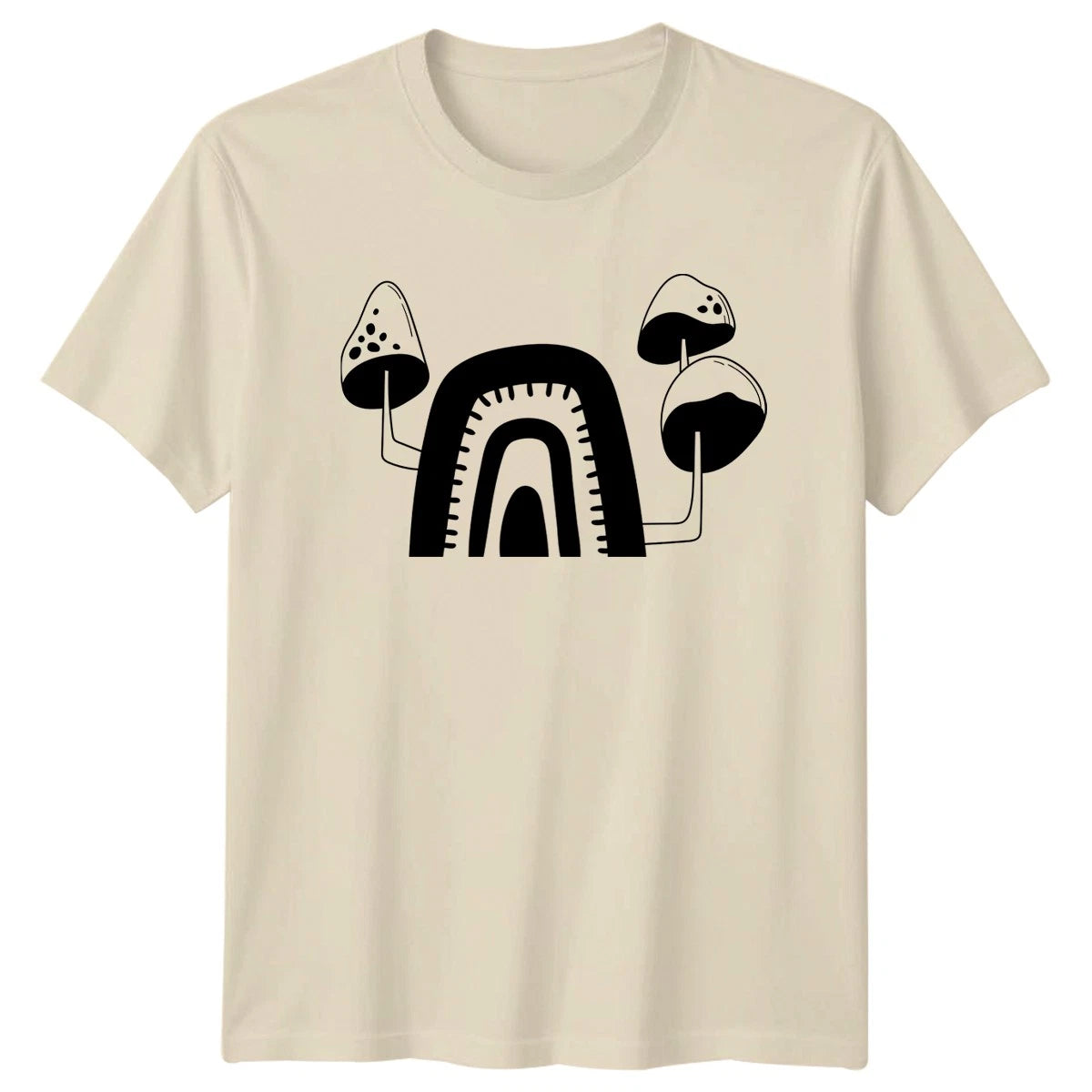 Boho Mushroom Rainbow Abstract Art T-Shirt Whimsical Fungi Nature Lovers