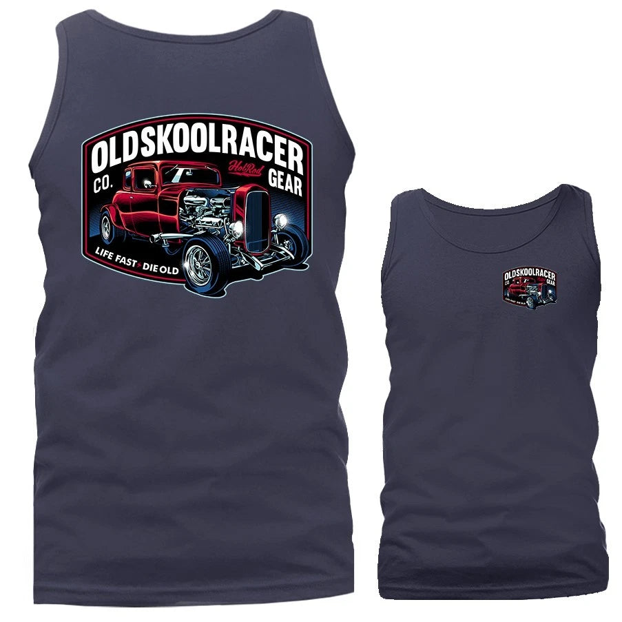 Old Skool Racer Hot Rod Garage Classic Vintage Car Vehicle Tank Top