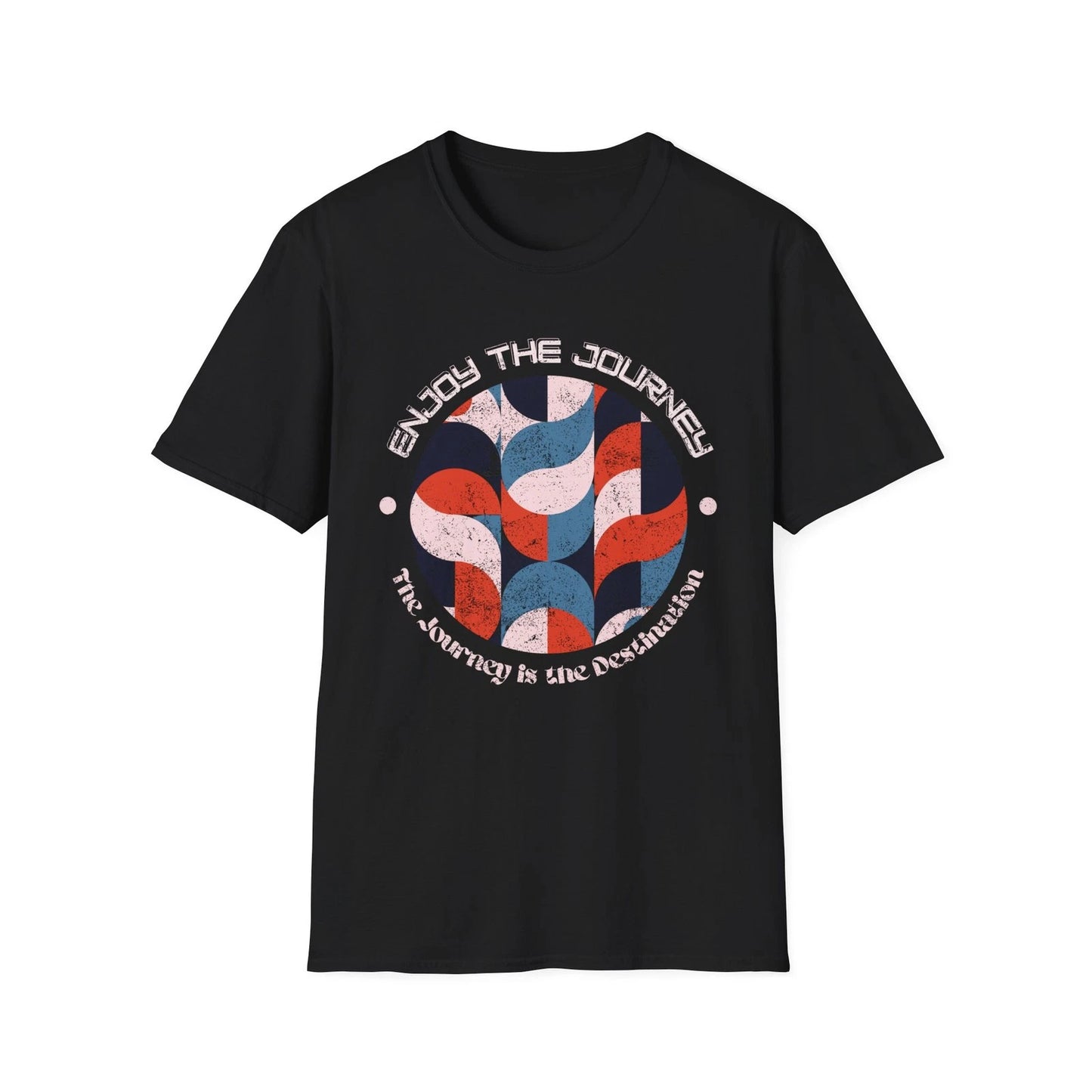 Retro Abstract Wave Pattern T-Shirt | Enjoy The Journey graphic