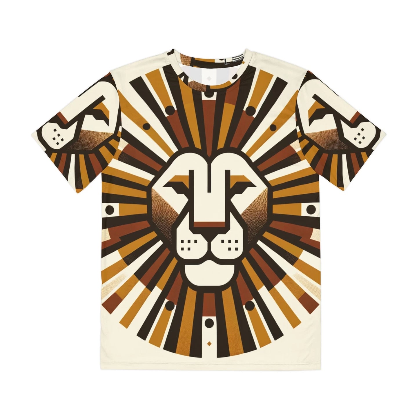 All Over Print T Shirt Retro Minimalist Lion Face Design