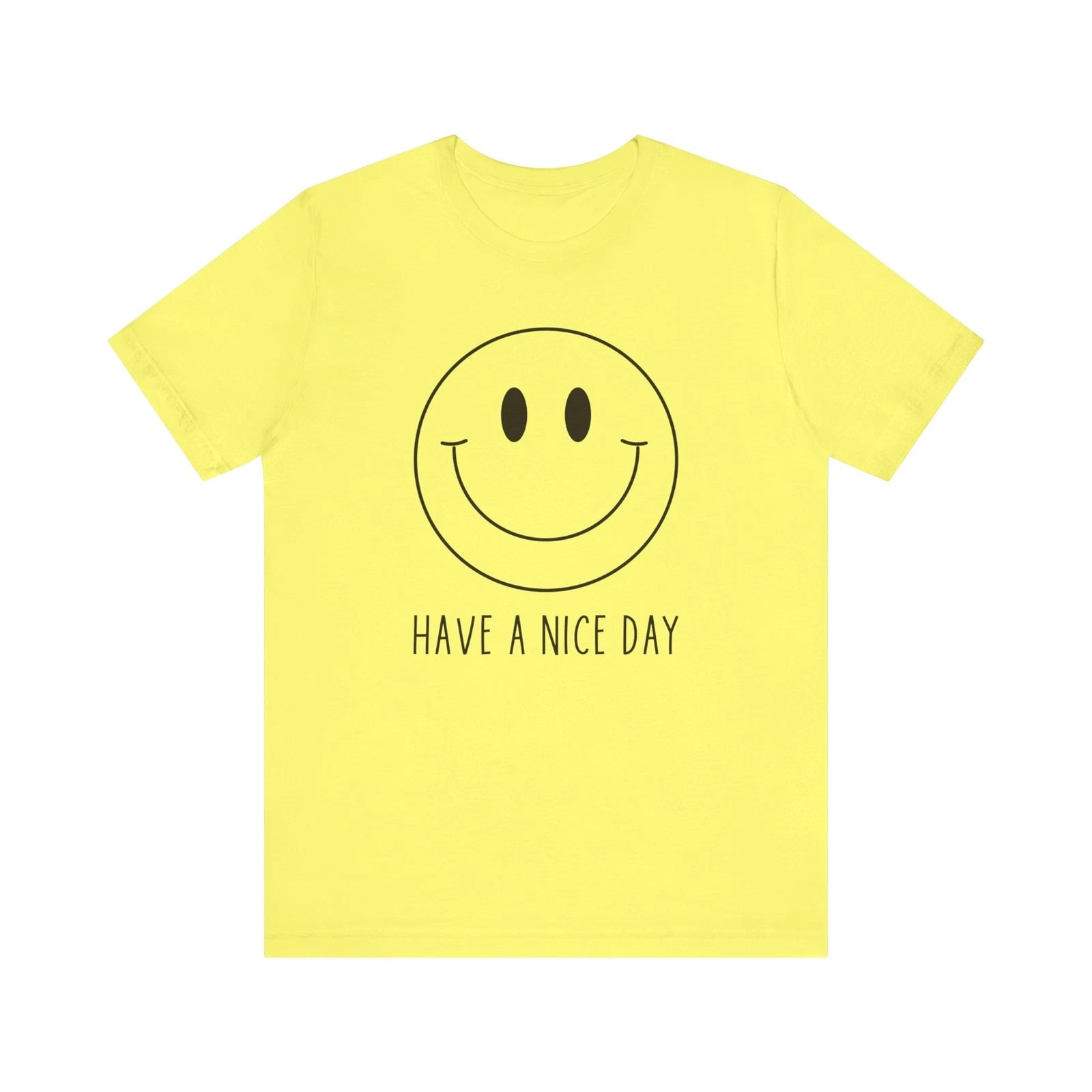 Unisex Minimalist Smile Face Have A Nice Day Cute Smiling Happy Face T-Shirt