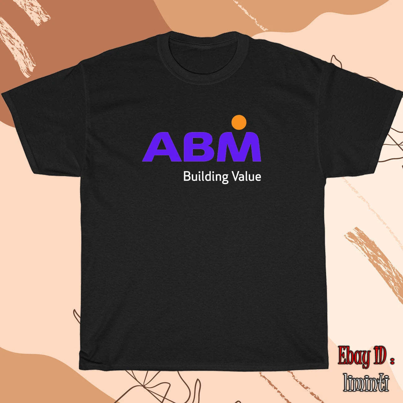 ABM Building Industries Logo Black/Grey/White/Navy T-Shirt Shipped from USA