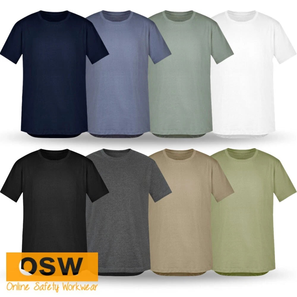 Men's Soft Lightweight and Breathable Raw Edge Finish Streetworx Plain Tee ZH135