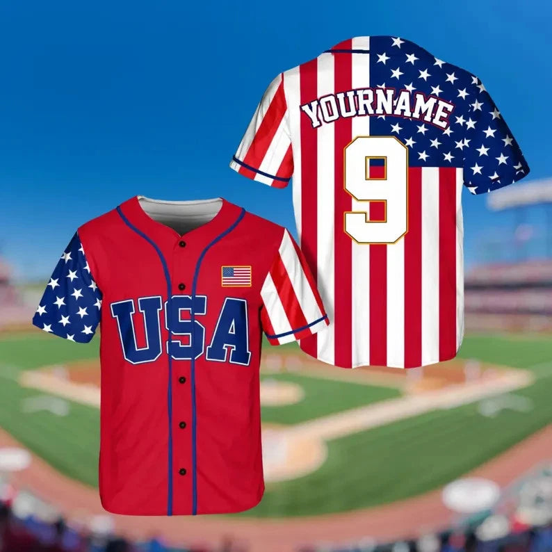 USA Baseball Jersey Custom Name Personalized Fan