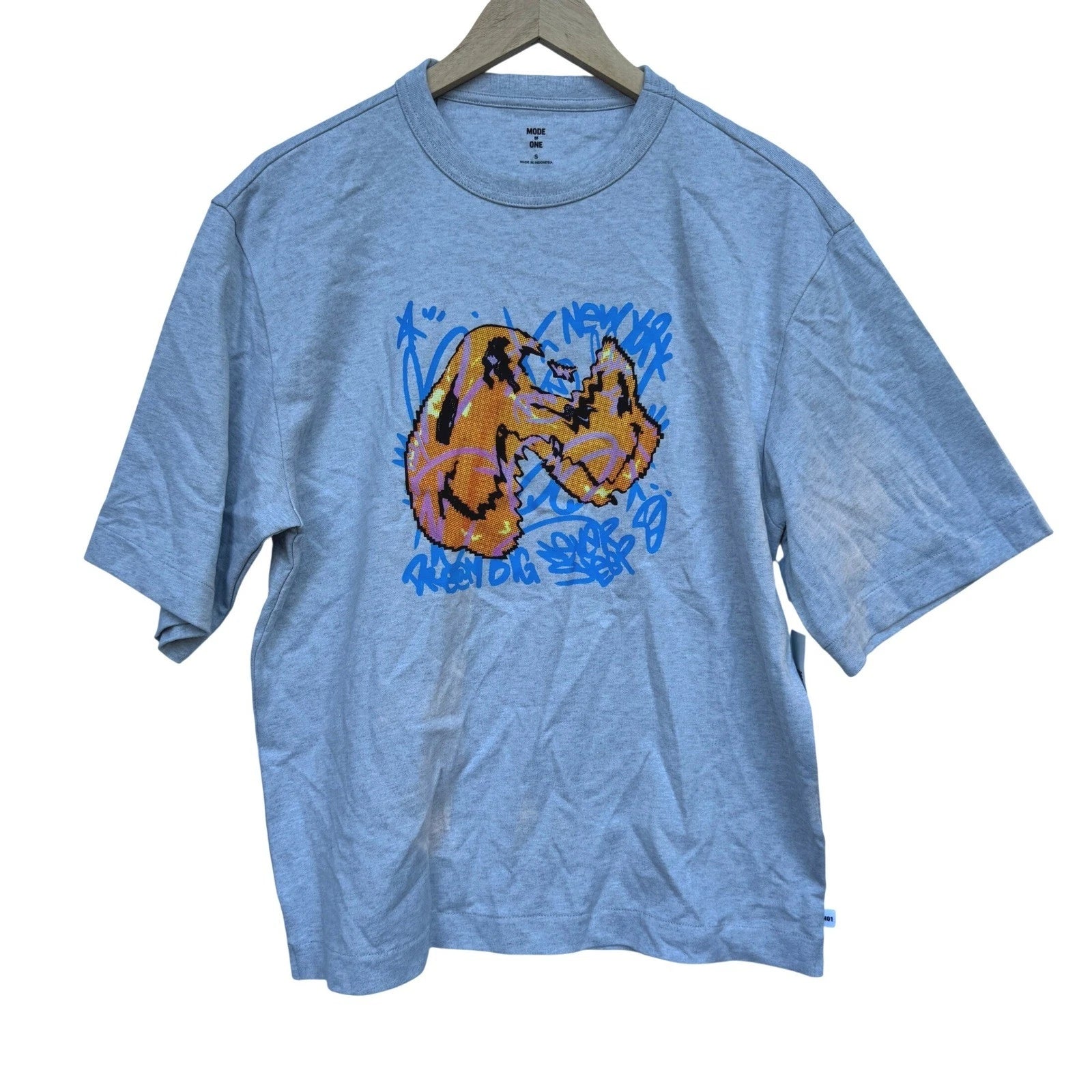 Mode of One Mens Heather Grey Graffiti Graphic T-Shirt Small 100194459MN NWT