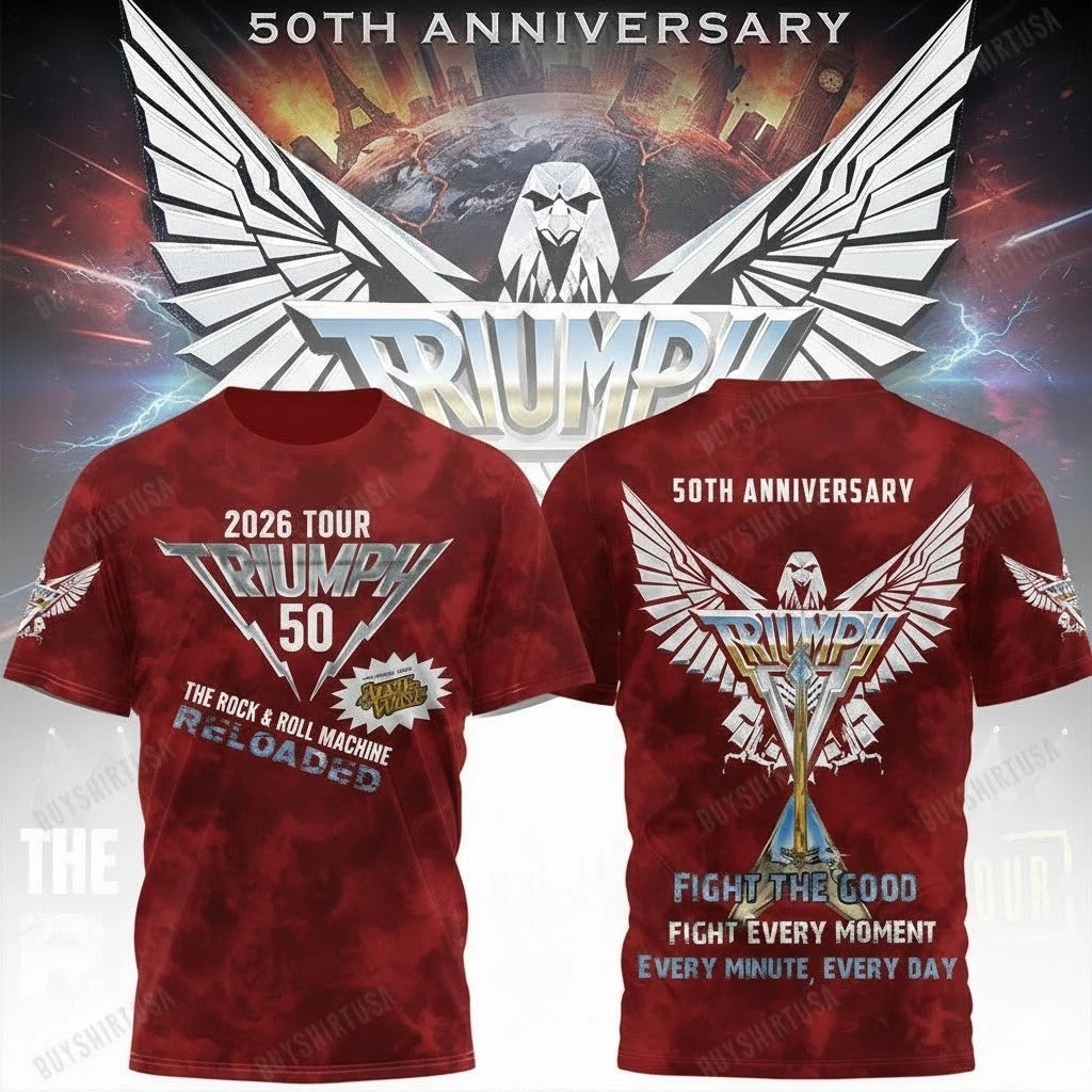 Triumph Band Rock & Roll Machine Reloaded 2026 3D T-shirt S to 5XL 2F1778