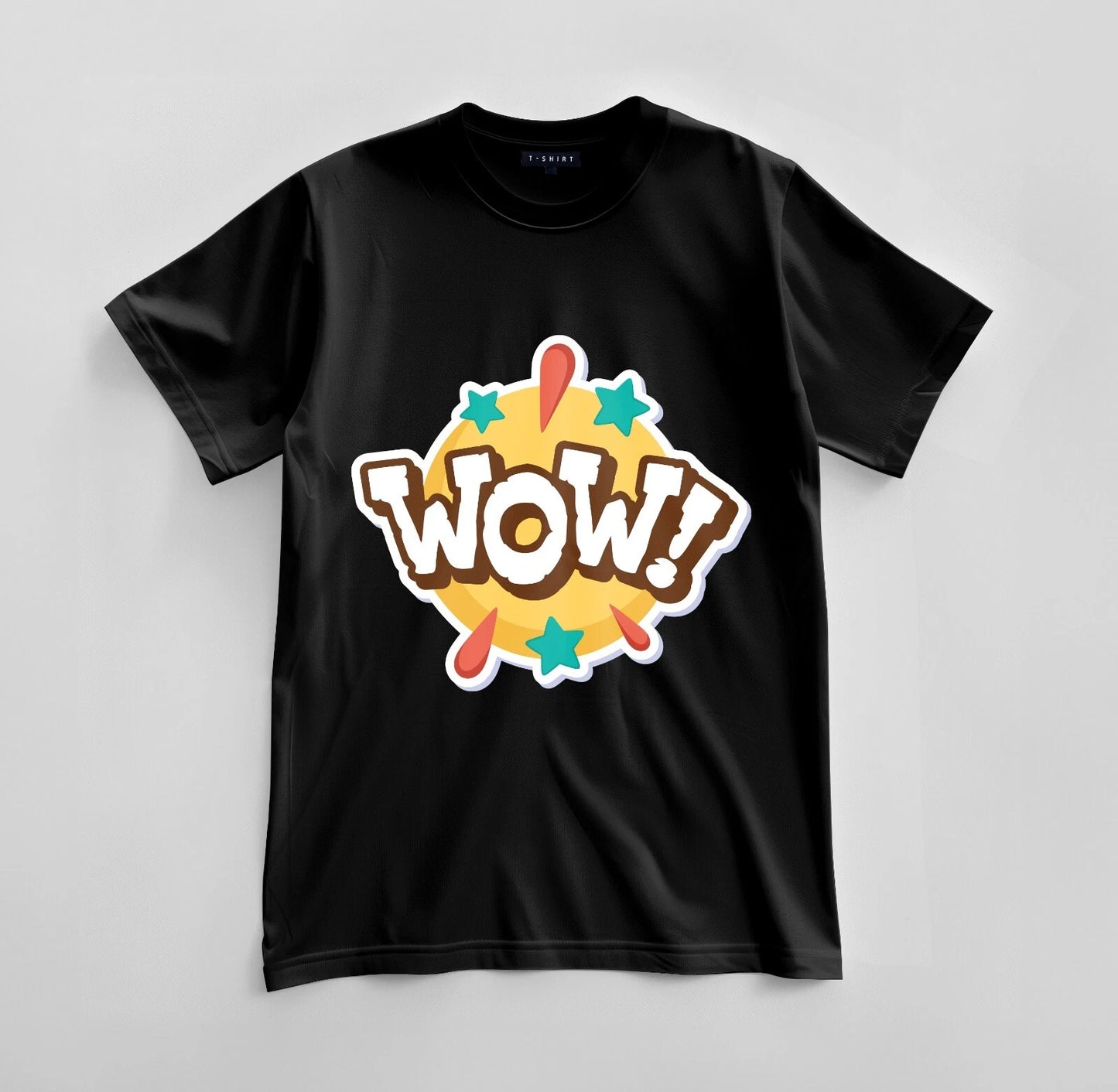 Custom Just WOW Graphic T-shirt Design Unisex Jersey Short Sleeve Tee
