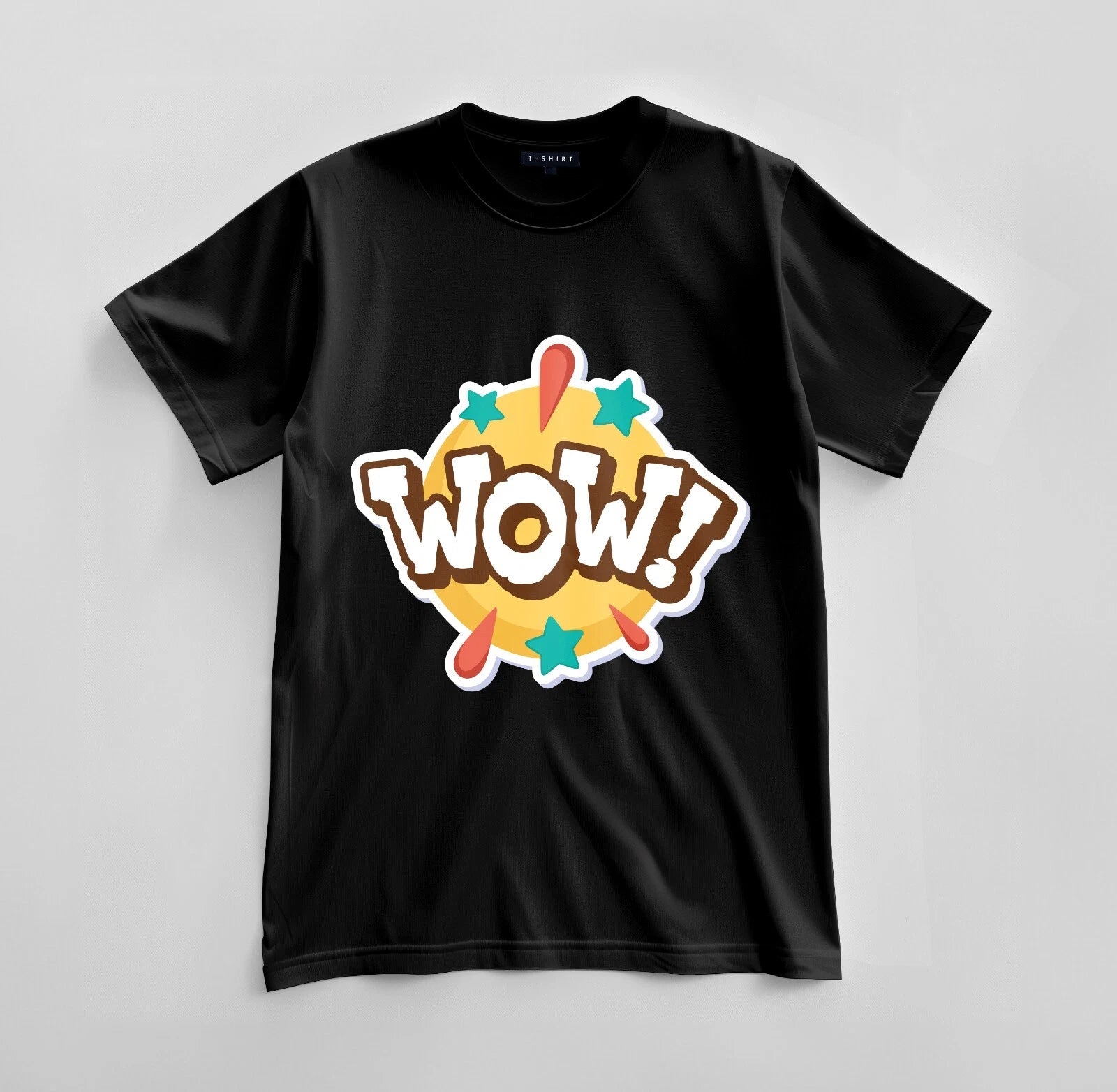 Custom Just WOW Graphic T-shirt Design Unisex Jersey Short Sleeve Tee