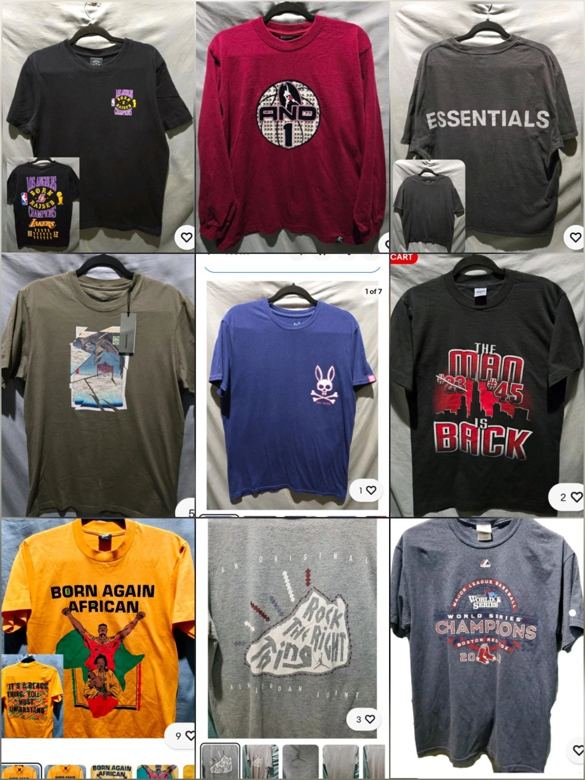 T Shirt Lot (9) Size Medium (Born Raised, Maharishi, Psycho Bunny + More)