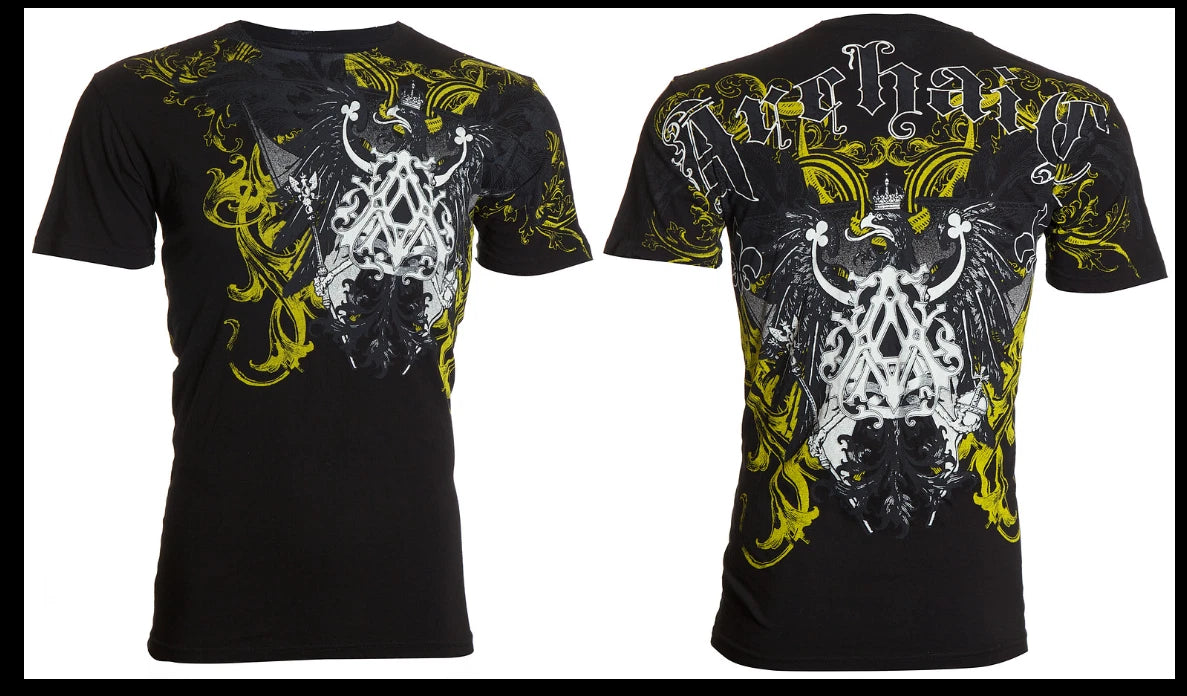 ARCHAIC by AFFLICTION Black COAL Short Sleeve Slim Fit Y2K T-shirt NWT