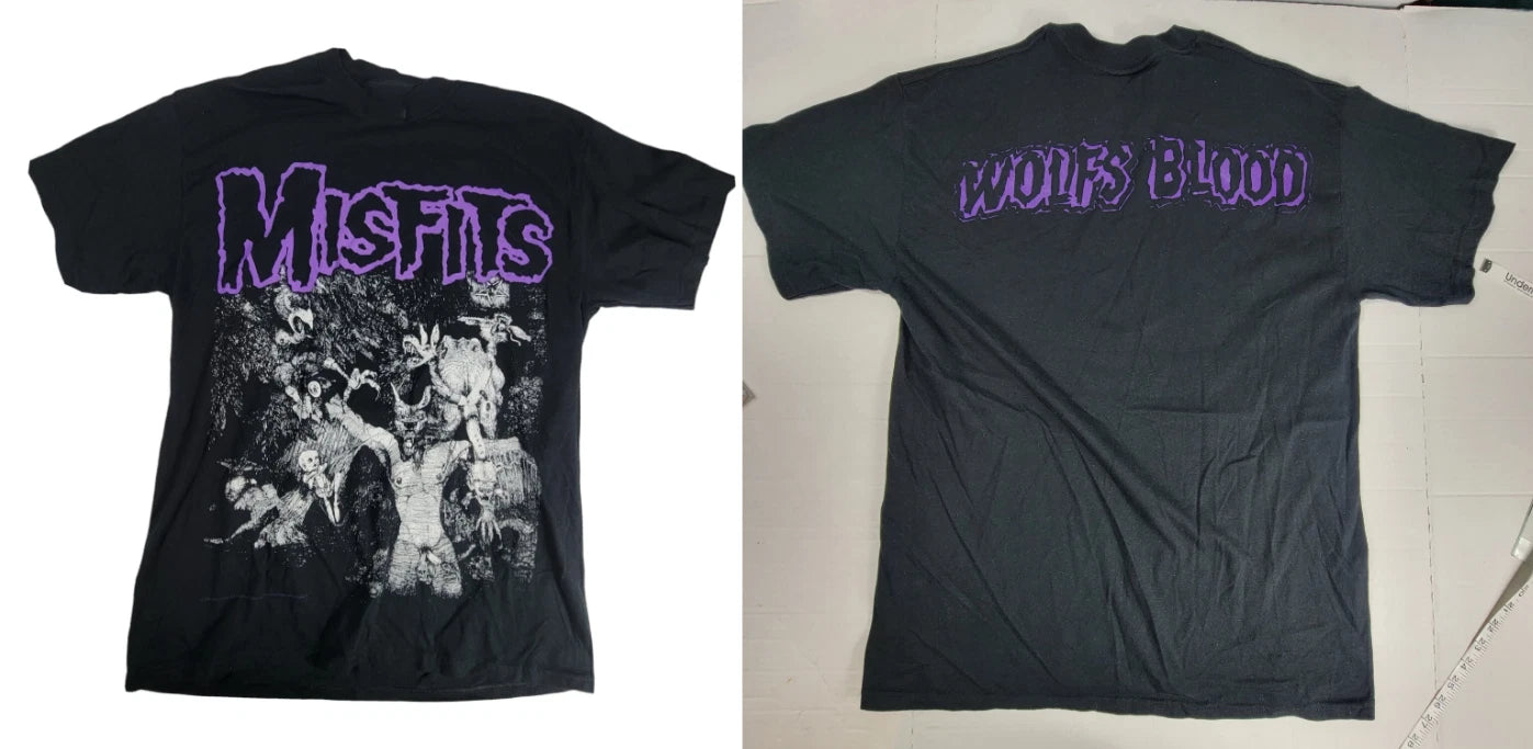 VTG MISFITS 2001 t shirt Wolf's Blood Danzig Large 2 sided rare