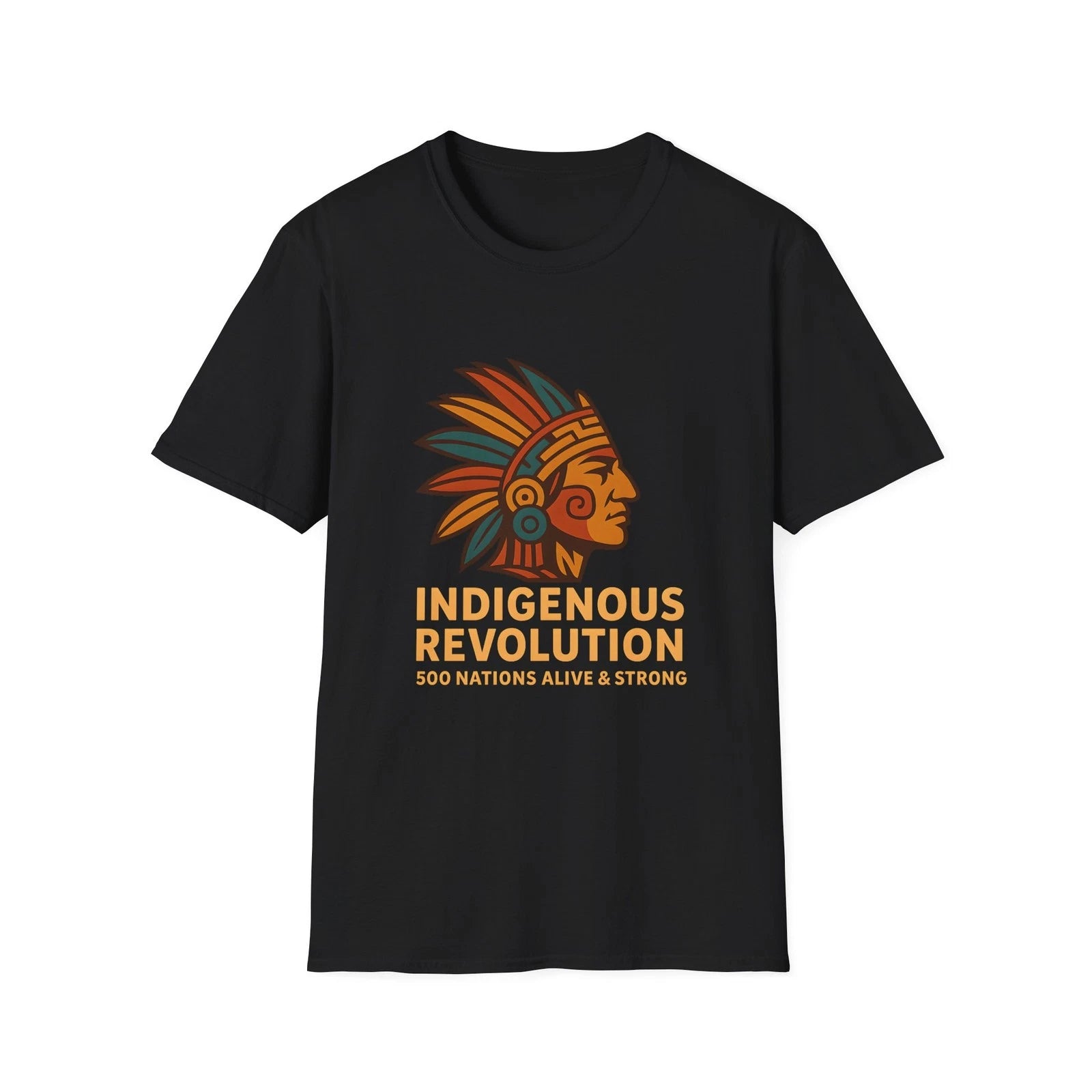Indigenous Revolution Native Headdress T-Shirt | 500 Nations Pride