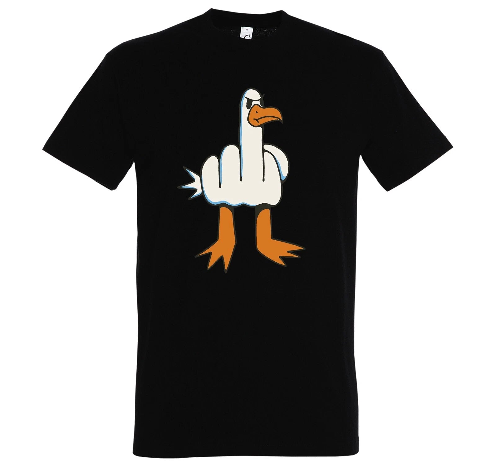 Mens SEAGULL FINGER T-Shirt Fun Print Bird Funny Gift Statement Women