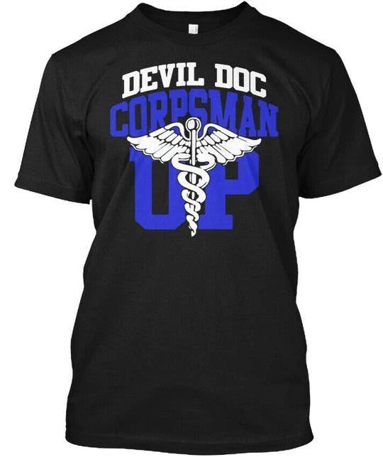Corpsman Devil Doc - Up T-Shirt Made in the USA Size S to 5XL