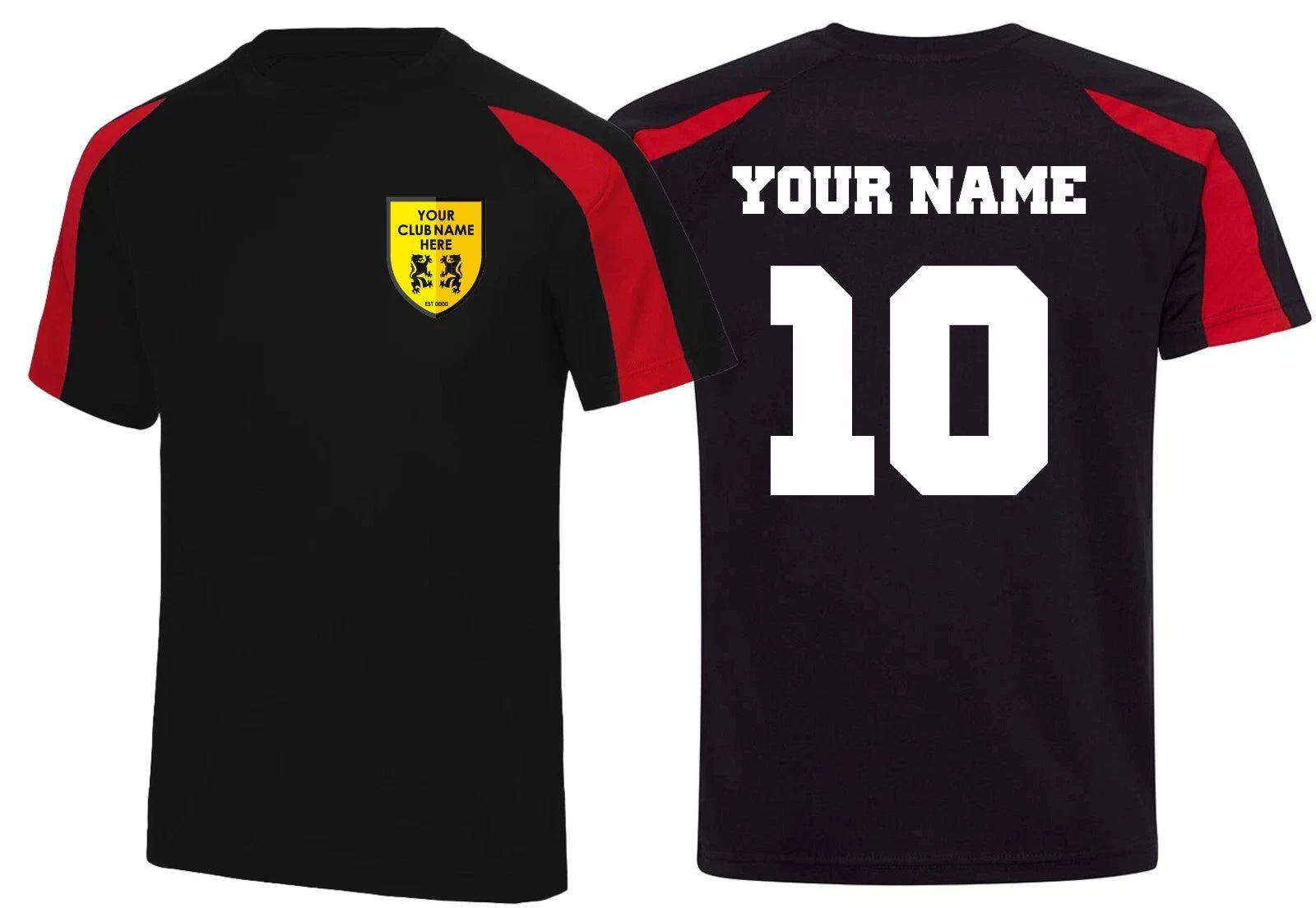 Personalized Football T-Shirt – Custom Badge & Name – Kids Adults