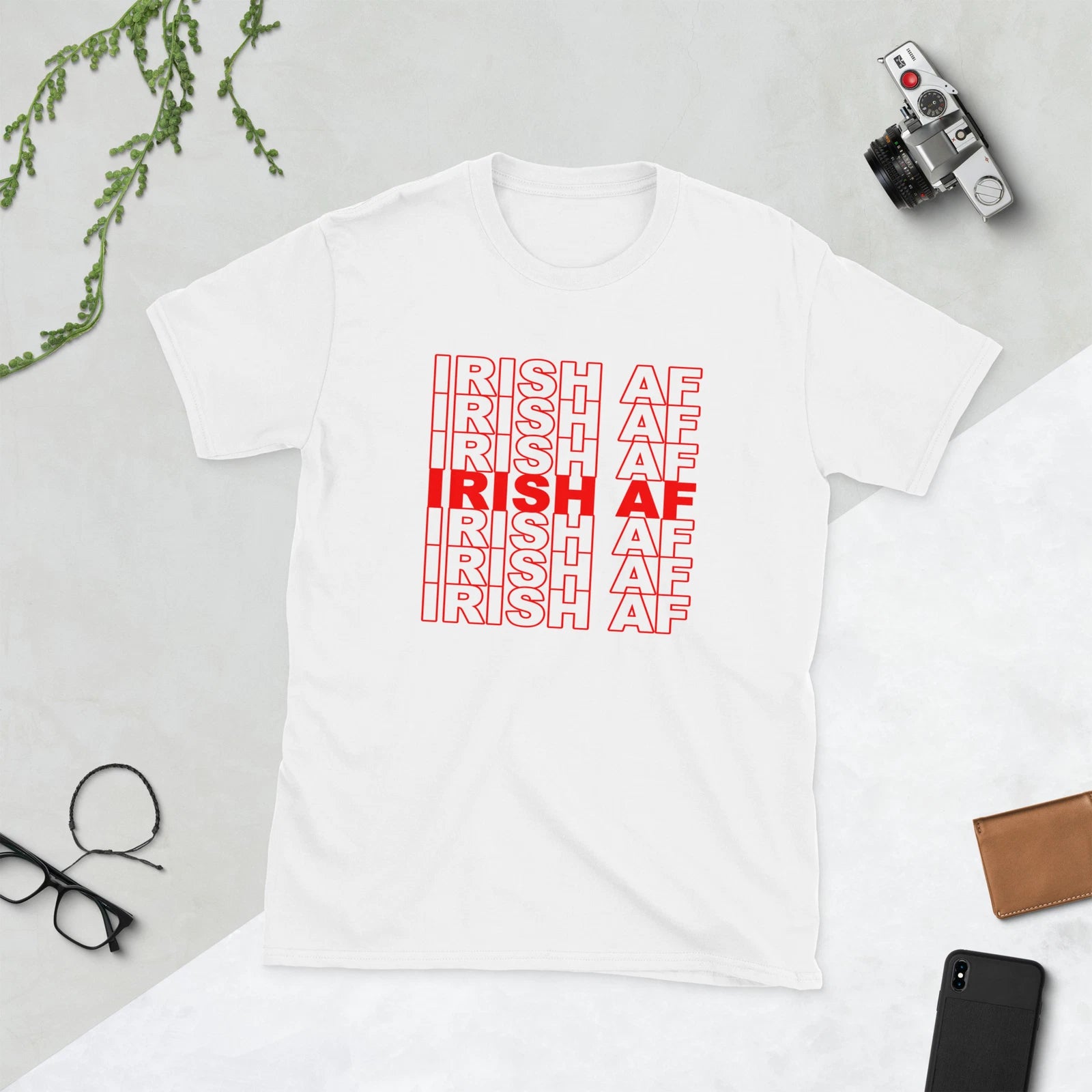 Irish AF Shirt, Cool Modern Statement Irish Pride Short-Sleeve Unisex T-Shirt