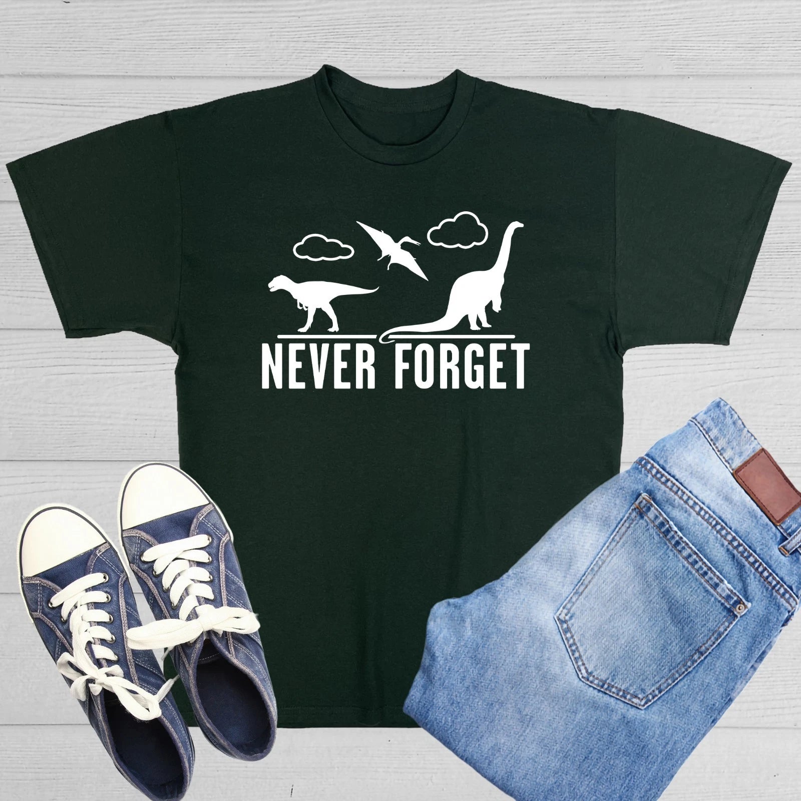 Never Forget - Dinosaurs Sarcastic Humor Graphic Novelty Funny T Shirt