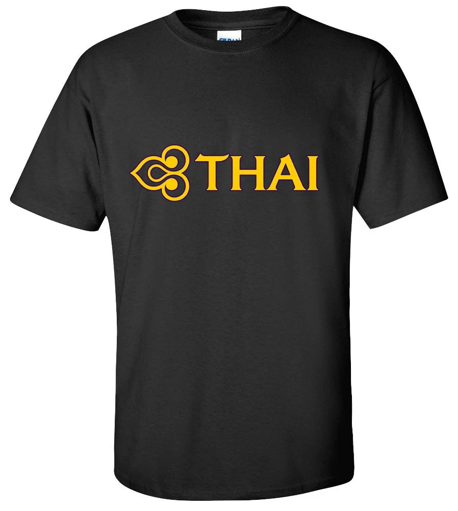 Thai Airways T-Shirt Premium Cotton Aviation Airline Travel Tee Gift