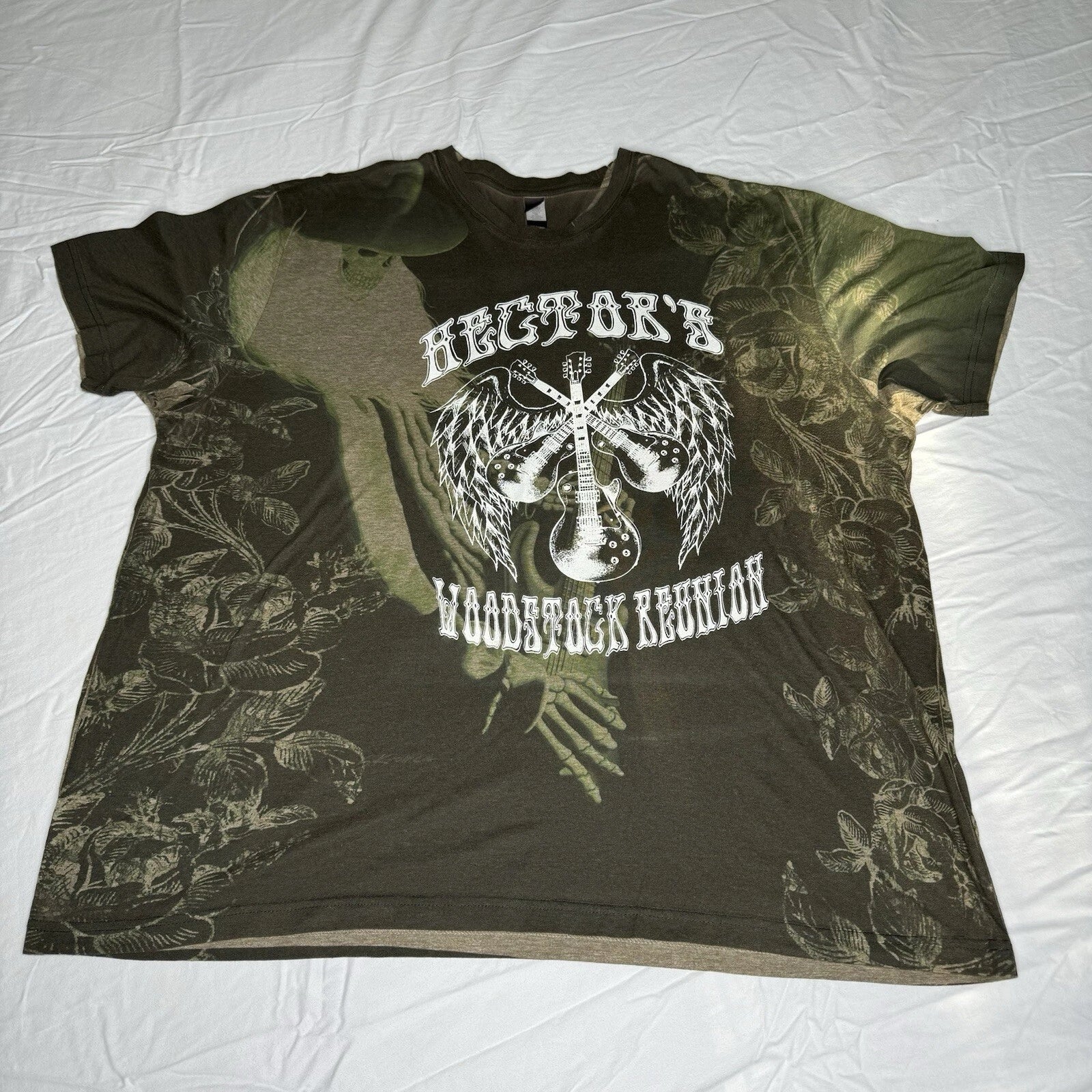 Gary Kroman Grateful Dead Skeleton Hector’s Woodstock Reunion Skull Shirt XXL
