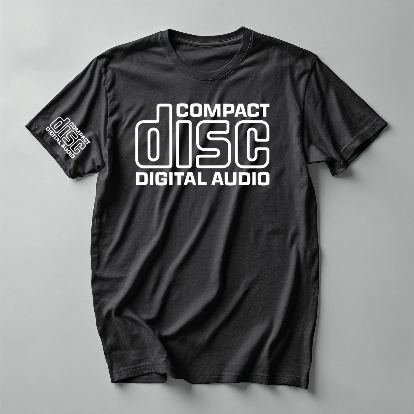 Compact Disc Digital Audio T Shirt Retro Music Vintage CD Logo Graphic Tee
