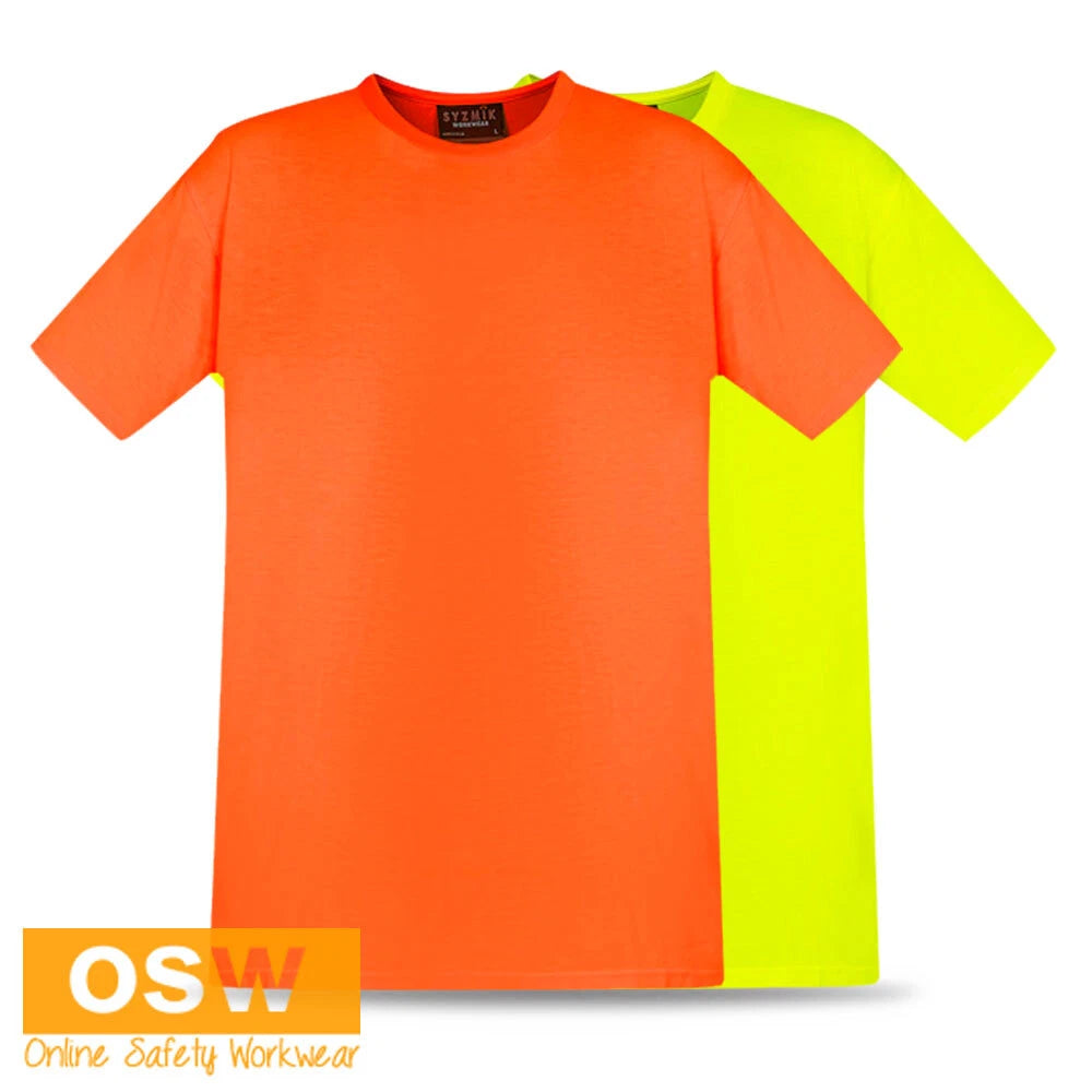 Men's Soft Lightweight Hi Vis Tee Breathable Fabric Quick Dry Round Neck