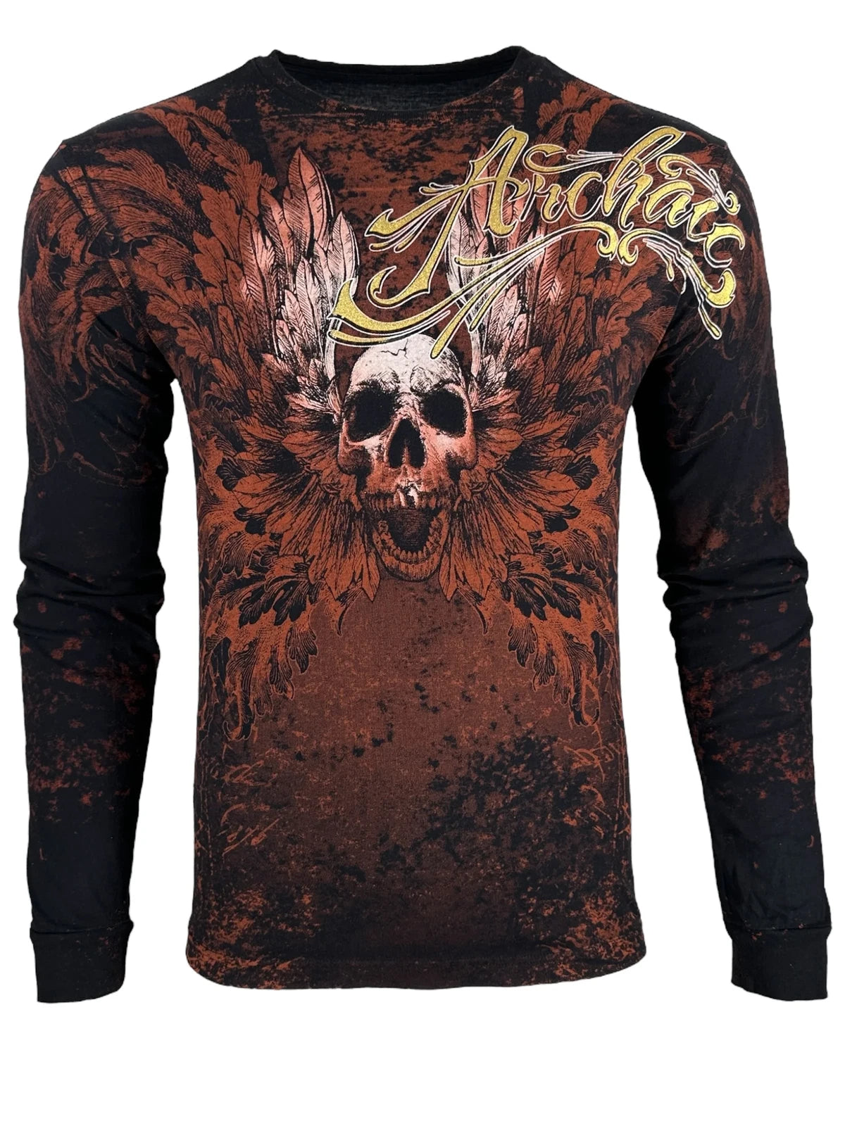 Archaic by Affliction Men's T-Shirt Hinsley Skull Wings Biker S-4XL
