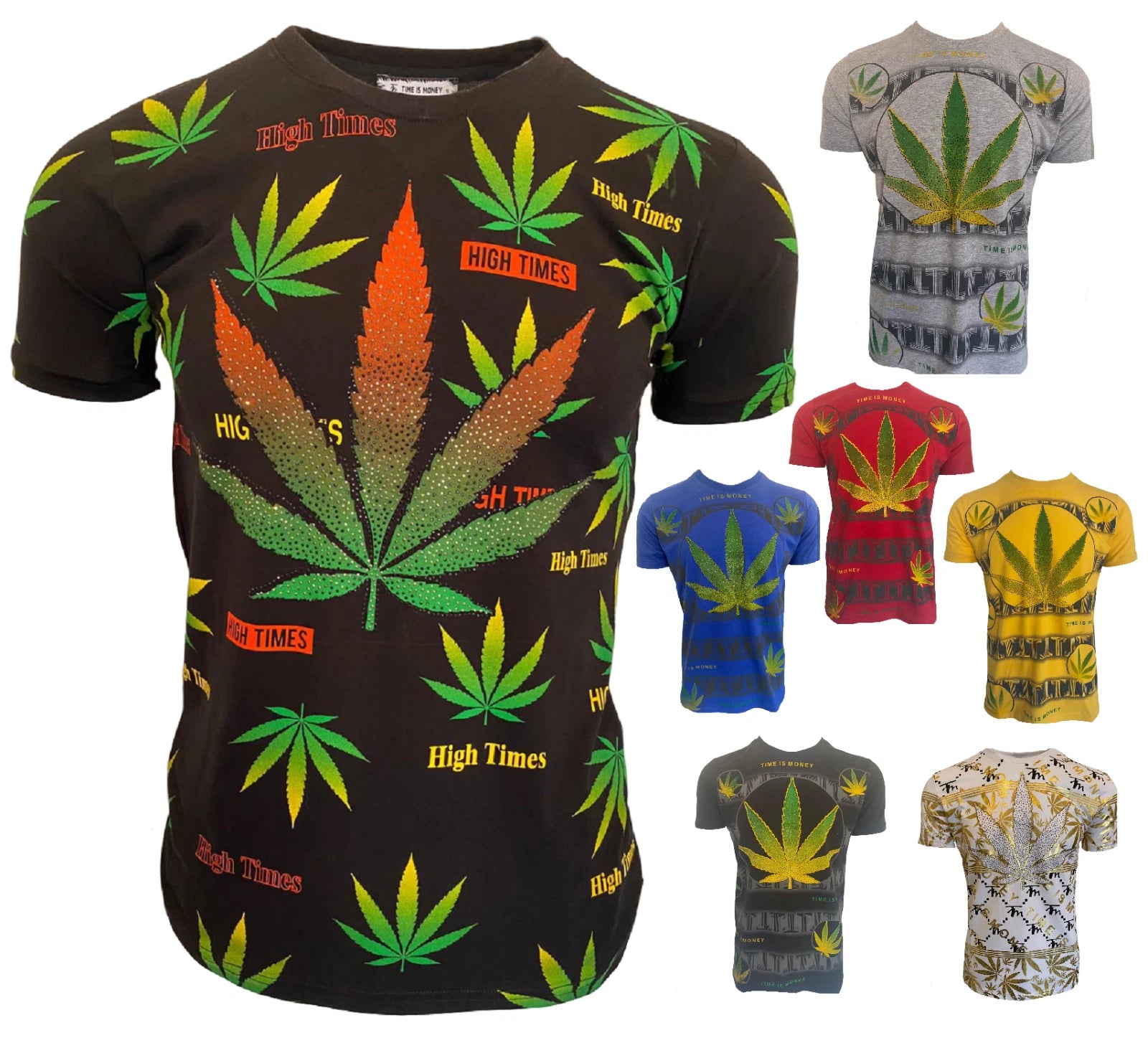 Men’s T Shirts Leaf Weed Cannabis Top Urban Hip Hop Shirt Tee Marijuana Ganja