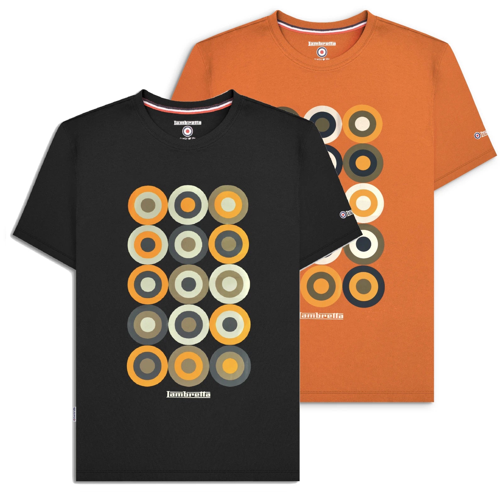 Mens Lambretta MOD Target Design Smart Classic Retro T-Shirt Sizes M to 4XL