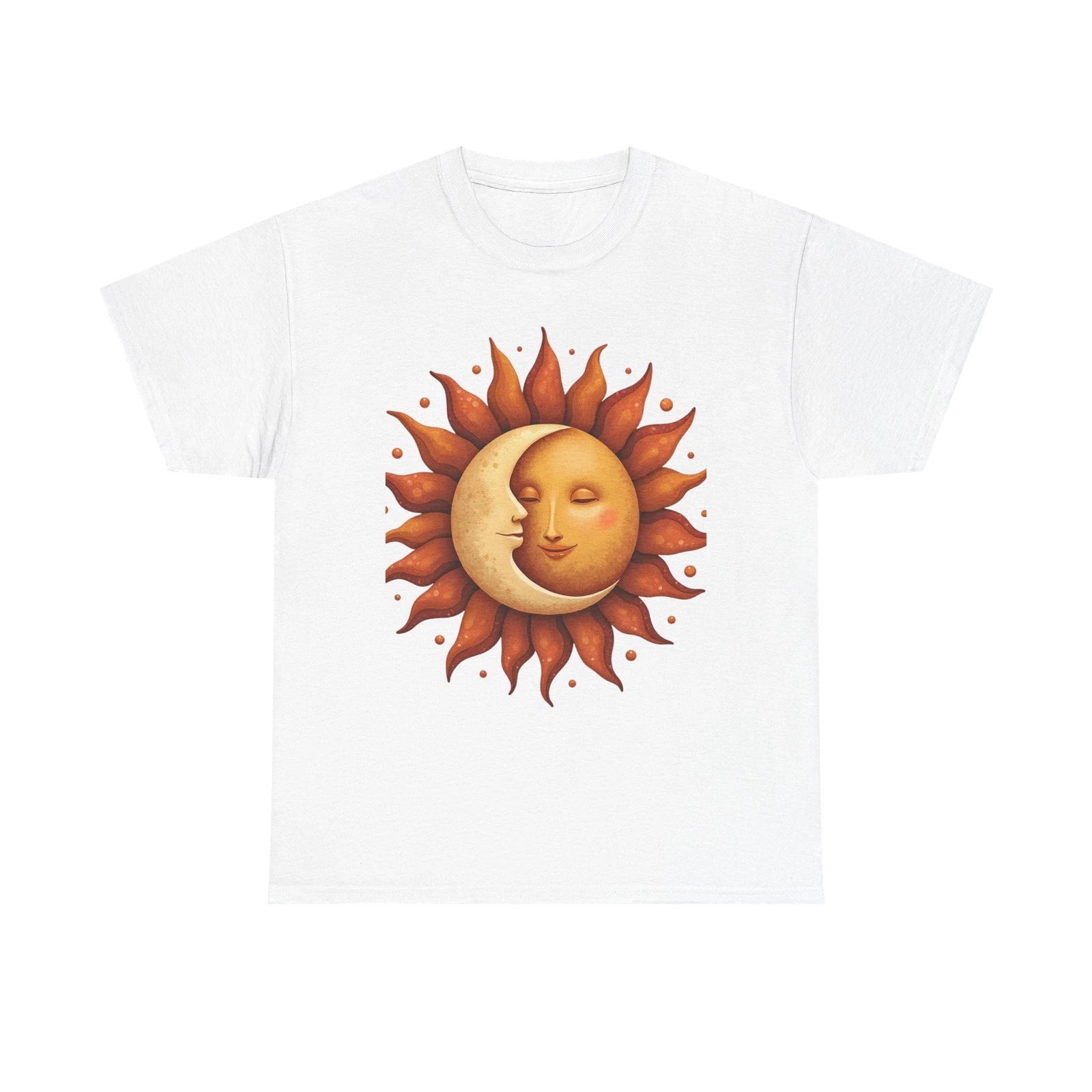 Boho Sun and Moon Unisex Heavy Cotton Tee