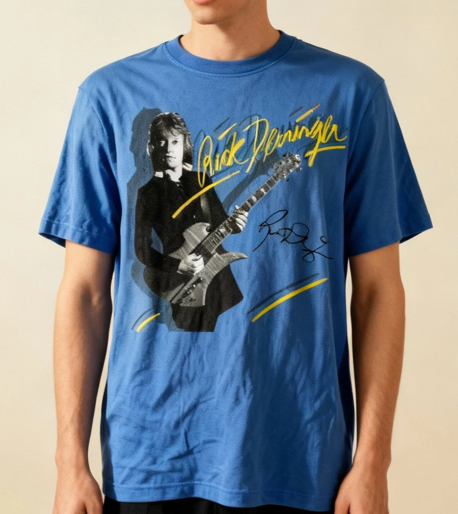 NWT Rick Derringer Guitars and Women T Shirt Blue All Size
