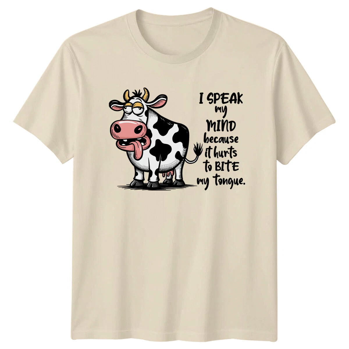 Funny Cartoon Cow T-Shirt I Speak My Mind Because It Hurts To Bite