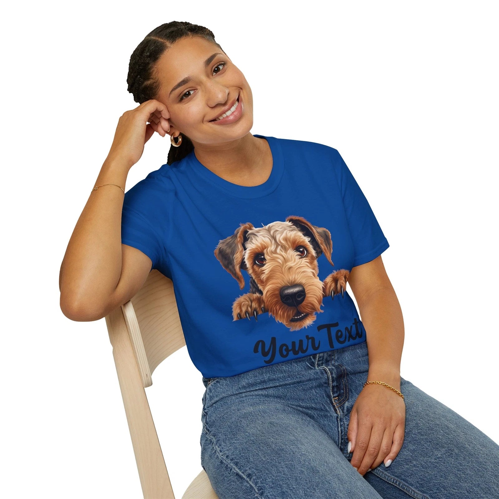 Airedale Terrier T Shirt  Custom Text | Add Name or Message Gift for Dog Owners