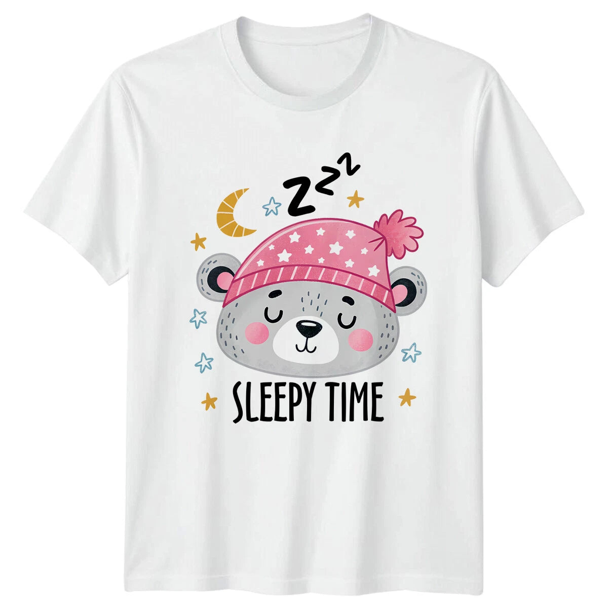 Sleeping Bear With Nightcap T-Shirt, Cute Animal Pun Shirt