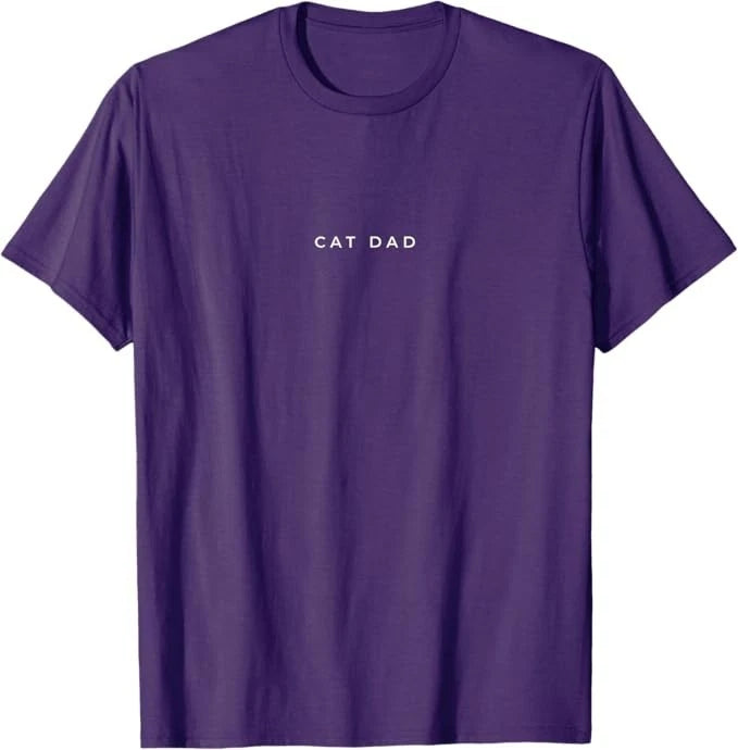 Cat Dad Cat Lover Funny Cat Minimalist Subtle Cat T-Shirt
