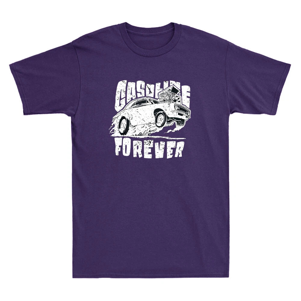 Gasoline Forever Funny Gas Cars Graphic Vintage Men's Short Sleeve T-Shirt Gift