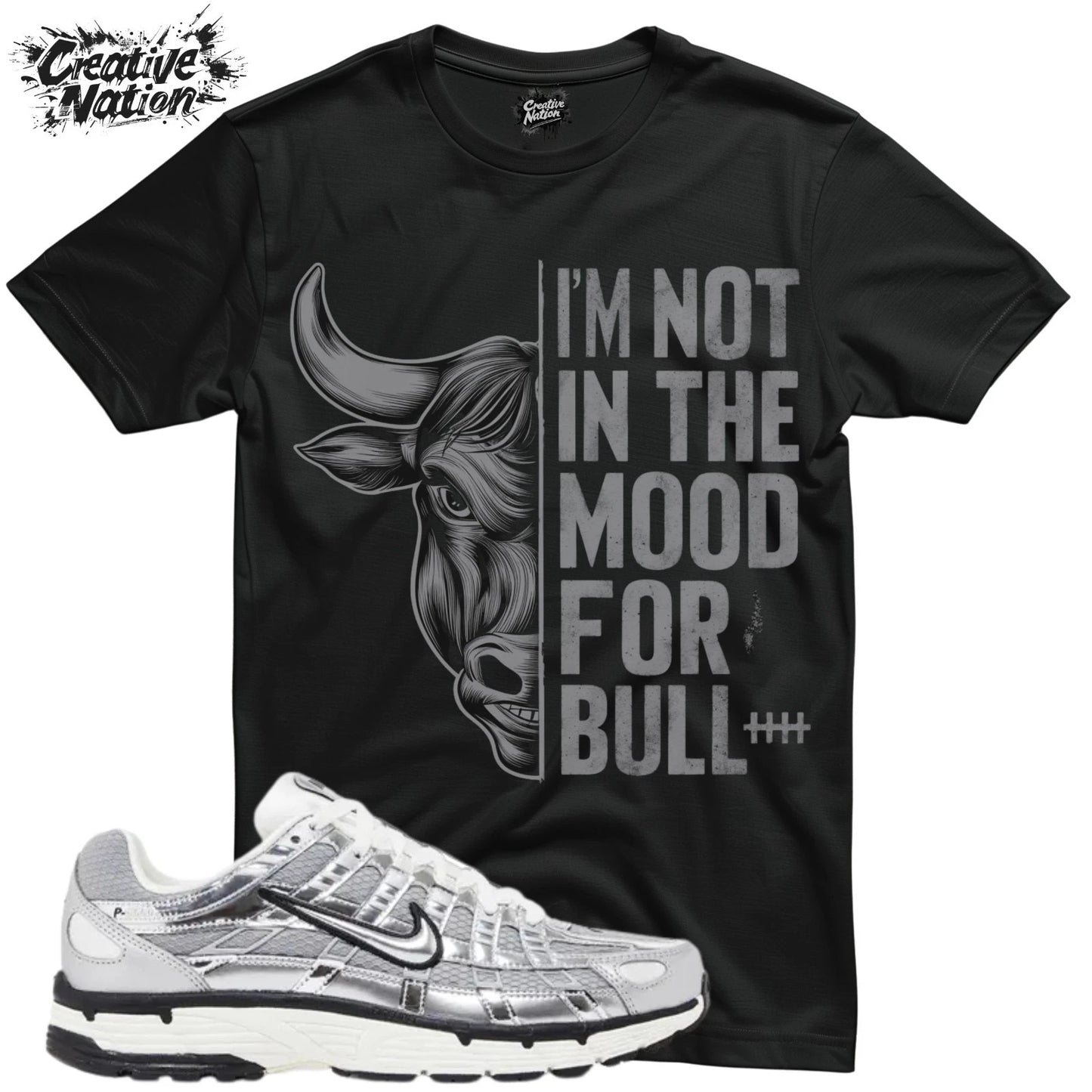 Shirt To Match P-6000 Metallic Silver Unisex Tee Sneaker Shirt Gym Shirt